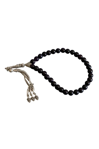 taru pasaj Doğal Mor Akik Taşı Tesbih – El Yapımı, 33 Taneli, Özel Kutulu, Şık ve Spiritüel Hediye Seçeneği