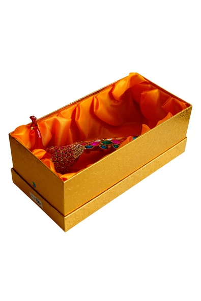 taru pasaj Kristal Taşlı Tavus Kuşu Biblo ve Mücevher Kutusu – 12x22x9 cm, Hediyelik Dekoratif Figür - Resim 6
