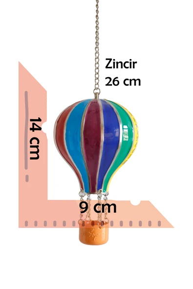 taru pasaj Renkli El Yapımı Metal Balon Biblo – Cappadocia Temalı Dekoratif Obje - Resim 2