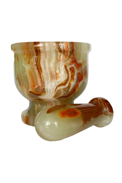 taru pasaj "Doğal Oniks Taş Havan - Mutfak ve Hediyelik El Yapımı Özgün Tasarım"