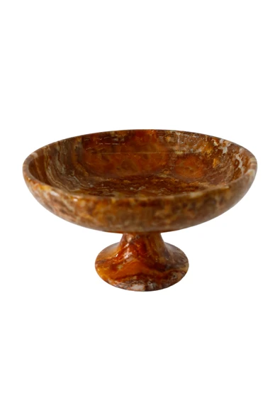 taru pasaj El Yapımı Doğal Taş Ayaklı Çanak - 15 cm Dekoratif ve Şık Tasarım - Resim 6