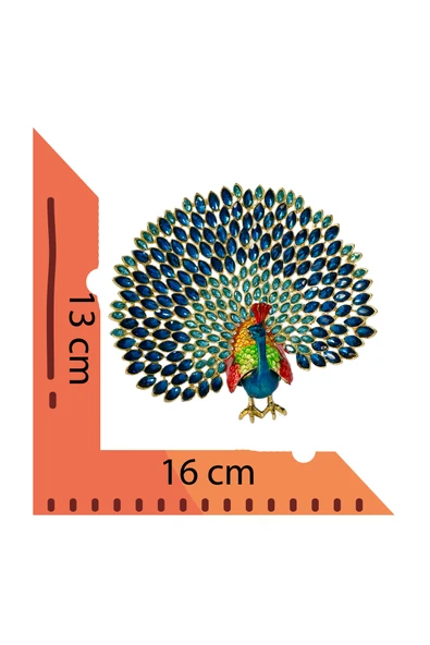 taru pasaj Kristal Taş Süslemeli Metal Tavus Kuşu Mücevher Kutusu – Şık ve Zarif Dekoratif Aksesuar - Resim 5