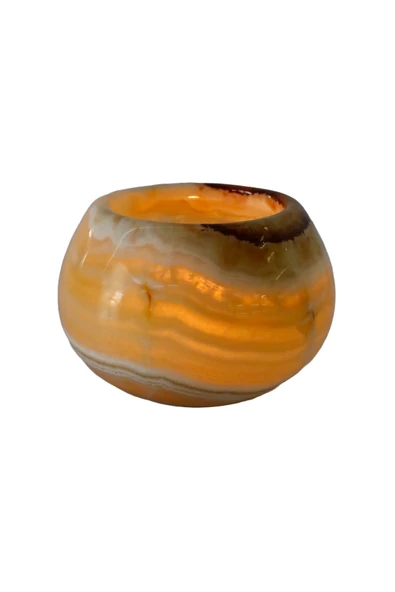 taru pasaj El Yapımı Oniks Hacıyatmaz Mumluk – Doğal Taş ile Sıcak ve Şık Dekor ürün görseli