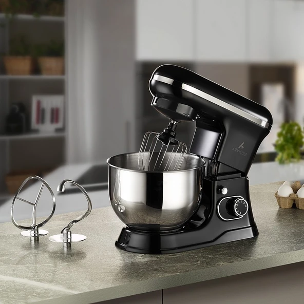 Aryıldız Standlı Mikser 1500 W Güç 5 L Paslanmaz Çelik Hazne ile Siyah Renk ürün görseli