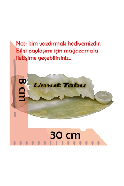 Oniks " Doğal Taş Masa Isimliği - Türkiye Haritası Tasarımlı, Kalemlik Ve Iğnelik Özellikli" - 2