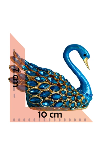 taru pasaj Kristal Taşlı Kuğu Biblo – Metal Dekoratif Figür, Hediyelik, Mavi | Pembe | Beyaz Renk Seçenekleri - Resim 5