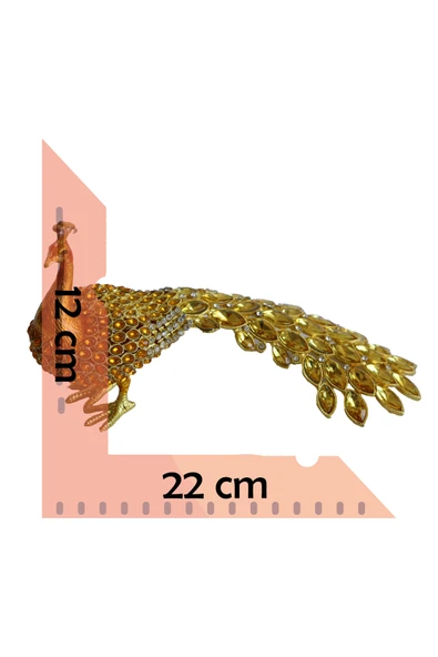 taru pasaj Kristal Taşlı Tavus Kuşu Biblo ve Mücevher Kutusu – 12x22x9 cm, Hediyelik Dekoratif Figür - Resim 6
