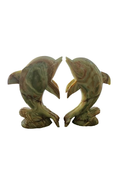 taru pasaj El Yapımı Oniks Taşından 2'li Yunus Heykeli - Deniz Esintisi ile Ev Dekorasyonu ürün görseli