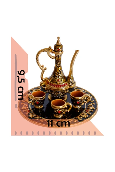 taru pasaj Renkli Metal Biblolar - Renk Seçenekli Dekoratif Mini Çay Takımı ürün görseli