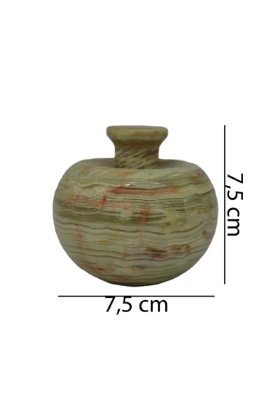 taru pasaj El Yapımı Doğal Oniks Taş Elma Şekerlik - 3 İnç Dekoratif Tasarım - Resim 3