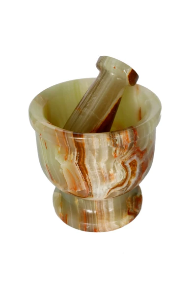 taru pasaj "Doğal Oniks Taş Havan - Mutfak ve Hediyelik El Yapımı Özgün Tasarım" - 3