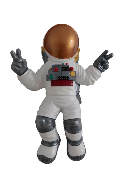 taru pasaj "Renkli Akrilik Boyama ile Polyester Astronot Dekorasyon Parçası- Dekoratif Uzay Temalı Biblo" - Resim 2