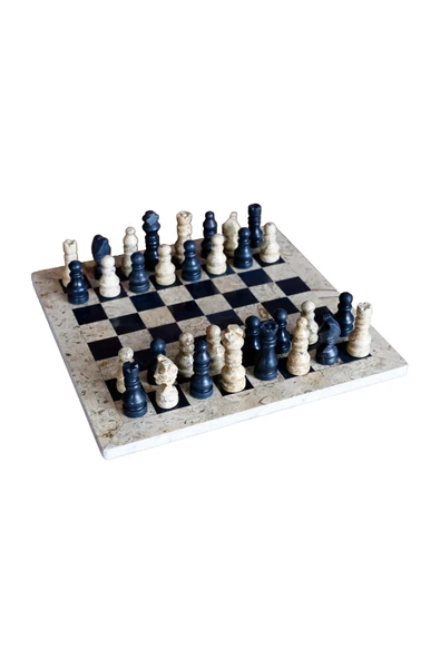 taru pasaj El Yapımı Doğal Taş Satranç Takımı - Şık ve Benzersiz Tasarım - Resim 4