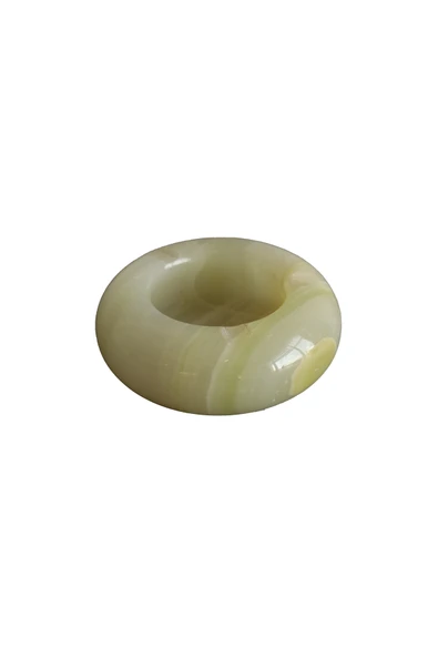 taru pasaj Özgün ve Doğal Oniks Taş Kül Tablası – El Yapımı Dekoratif Taş Küllük (7,6 cm x 2,8 cm) ürün görseli