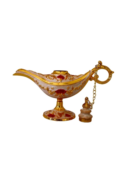 taru pasaj Dekoratif Alaaddin Sihirli Lambası - Vintage Tasarım, 13x8.5 cm - Resim 2