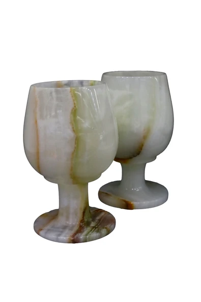 taru pasaj Doğal Oniks Taş Kadeh – Koleksiyonluk ve Hediyelik - Resim 3