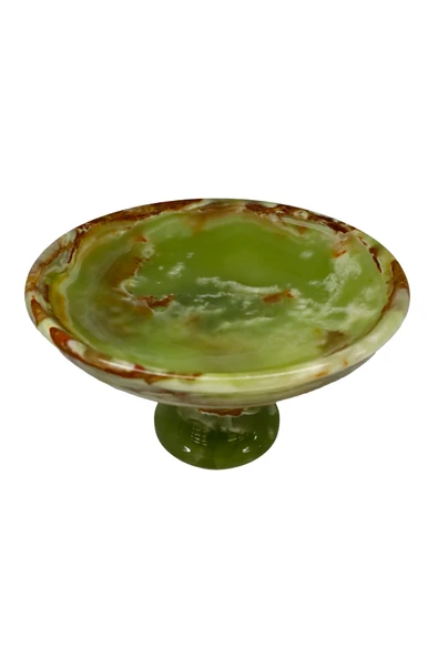 taru pasaj El Yapımı Dekoratif Oniks Doğal Taş Ayaklı Çanak | Şık Dekor & Özel Hediye - Resim 3