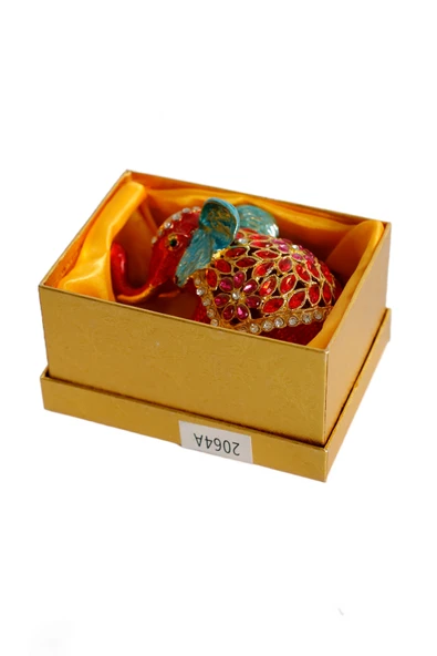 taru pasaj Kristal Taşlı Metal Fil Biblo – 12x7 cm – El Yapımı Dekoratif Süs Eşyası – Şans ve Bereket Sembolü - Resim 5