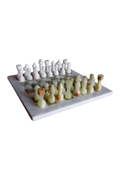 taru pasaj Lüks Oniks Satranç Takımı – Doğal Taş ve Zarif Tasarım - Resim 2