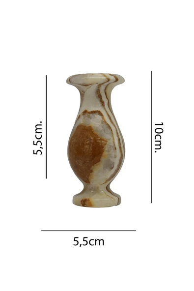 taru pasaj Oniks Doğal Taş Lale Vazo - Şık ve Doğal Dekorasyon - Resim 2