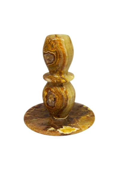 Oniks Doğal Oniks Taştan Tabaklı Mumluk - Dekoratif Doğal Taştan (damarlı akik taşı) Mumluk ürün görseli