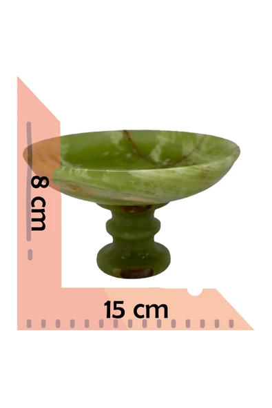 taru pasaj El Yapımı Dekoratif Oniks Doğal Taş Ayaklı Çanak | Şık Dekor & Özel Hediye - Resim 2