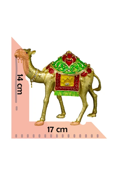 taru pasaj Kristal Taş İşlemeli Metal Deve | Benzersiz Hediyelik Biblo - Resim 3