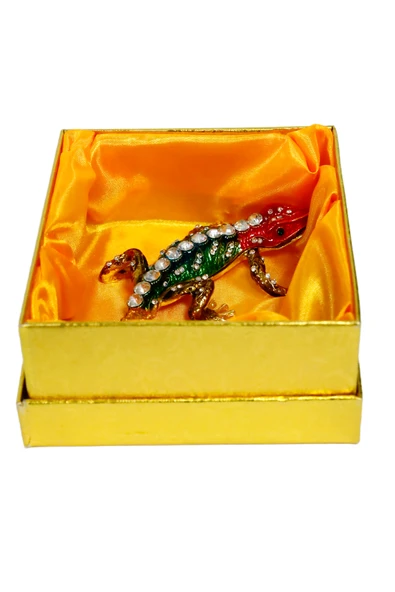 taru pasaj Kristal Taşlı Metal Kertenkele Figürü - 14 cm Parlak ve Şık Dekoratif Tasarım - 6