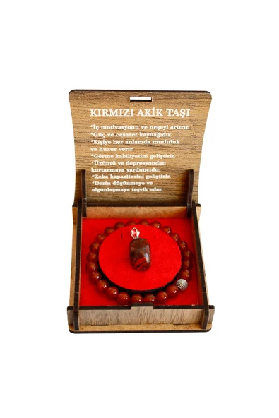 taru pasaj Kırmızı Akik Doğal Taş Bileklik – Enerji Dengeleyici, Şık ve Özgün Tasarım