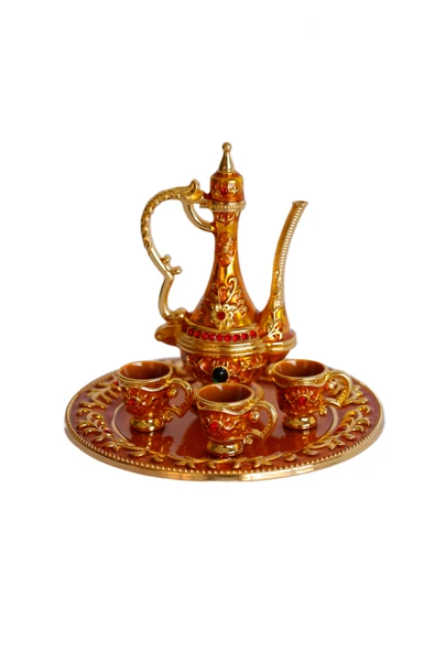 taru pasaj Renkli Metal Biblolar - Renk Seçenekli Dekoratif Mini Çay Takımı - Resim 3