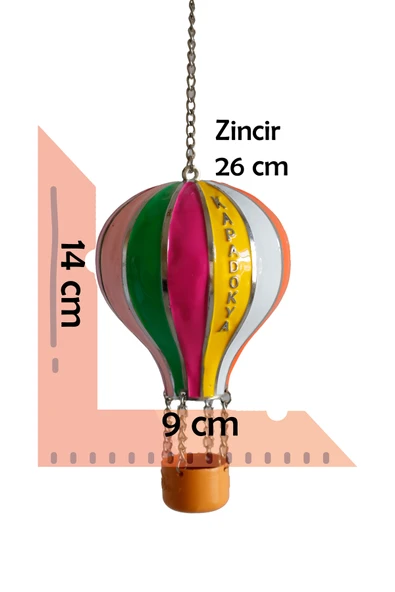 taru pasaj Renkli El Yapımı Metal Balon Biblo – Cappadocia Temalı Dekoratif Obje - 3