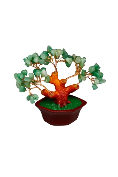 taru pasaj Yeşim Doğal Taş Bonsai Ağacı - Dekoratif Şans ve Bereket Ağacı - Resim 6