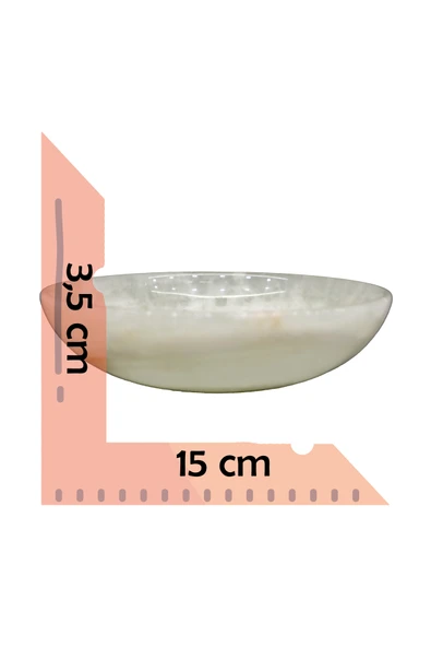 taru pasaj Doğal Oniks Taş Kase – Dekoratif & Şık 15 cm Çanak - Resim 3