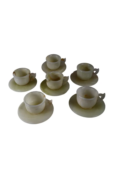 taru pasaj Doğal Oniks Taşı Türk Kahvesi Fincanı Takımı - Şık ve Özel Tasarım ürün görseli