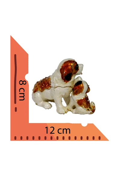 taru pasaj Kristal Taş Süslemeli Metal Anne ve Yavru Köpek Biblosu – Şık Dekoratif Aksesuar - Resim 4