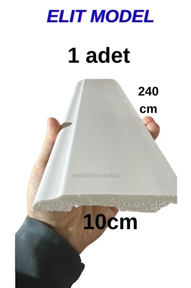 10cmx240cm Beyaz Elit PVC Çıta Parke Süpürgelik Kenar Çıtalama Dekoratif Ev Süpürgelik 1 Boy 240cm - Resim 3