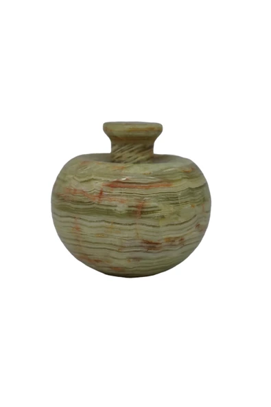 taru pasaj El Yapımı Doğal Oniks Taş Elma Şekerlik - 3 İnç Dekoratif Tasarım - Resim 2