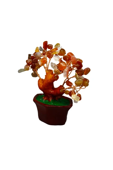 taru pasaj Karnelyan Doğal Taşlı Bonsai Hayat Ağacı – Enerji, Tutku ve Motivasyon Kaynağı! - Resim 2