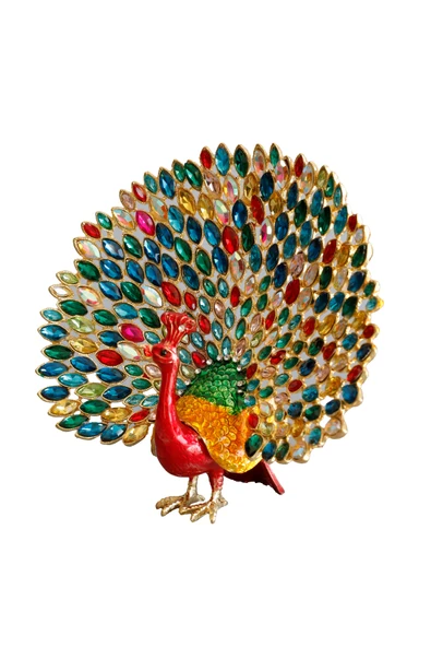 taru pasaj Lüks Kristal Taşlı Metal Tavus Kuşu - Renkli Dekoratif Aksesuar - Resim 4