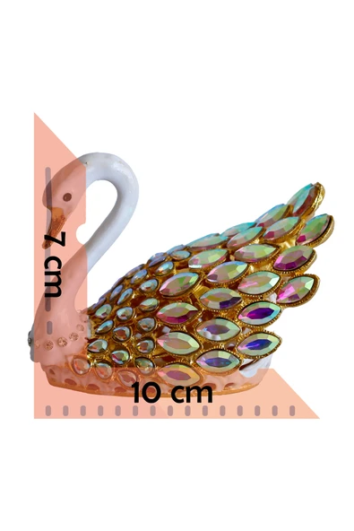 taru pasaj Kristal Taşlı Kuğu Biblo – Metal Dekoratif Figür, Hediyelik, Mavi | Pembe | Beyaz Renk Seçenekleri - Resim 6