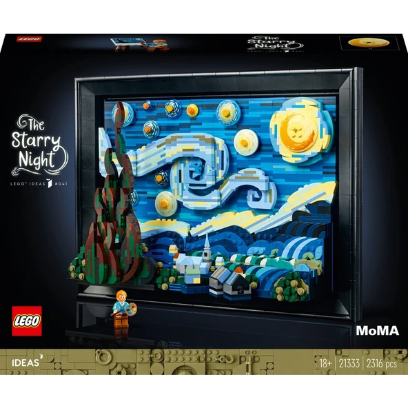 LEGO ® Ideas Vincent van Gogh - Yıldızlı Gece 21333 - Yetişkinler için Model Yapım Seti (2316 Parça) - Resim 3