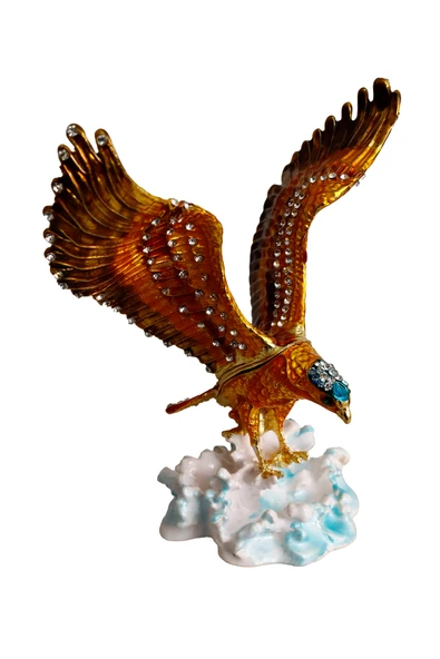 taru pasaj Kristal Taş İşlemeli Metal Kartal Figürü - Gösterişli ve Dekoratif Dayanıklı Ürün - Resim 3