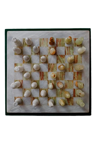 taru pasaj "12 İnç El Yapımı Oniks Doğal Taş Satranç Takımı - Şık Hediyelik Kutusunda - Resim 2