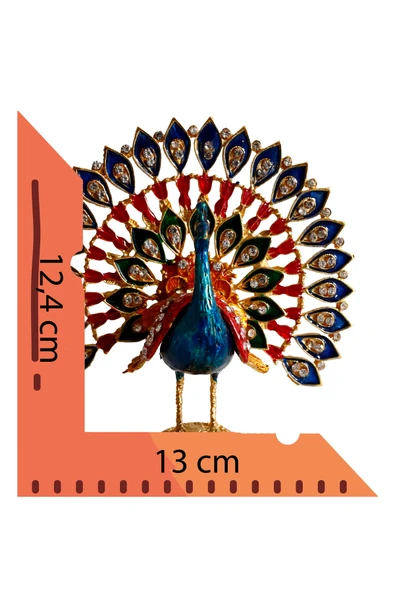 taru pasaj Kristal Taşlı Dekoratif Tavus Kuşu Biblosu - Zarif ve Şık Tasarım - Resim 7