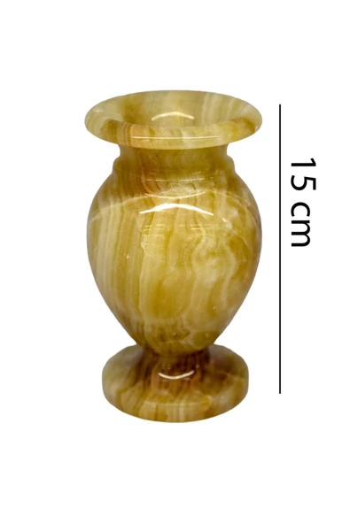 Oniks Ev Dekorasyon: , Doğal Taş, Küp, Vazo - Damarlı Akik Taşından, Dekoratif Vazo, - 2