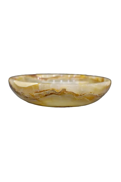 taru pasaj Doğal Oniks Taş Kase – Dekoratif & Şık 15 cm Çanak - 5