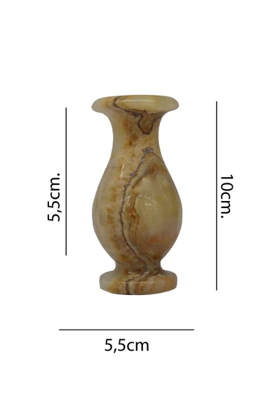 taru pasaj Oniks Doğal Taş Lale Vazo - Şık ve Doğal Dekorasyon - Resim 2