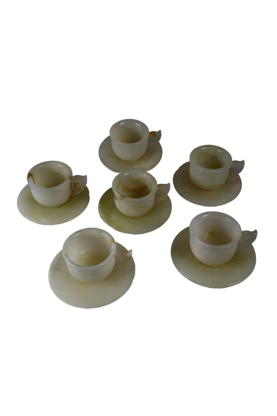 taru pasaj Doğal Oniks Taşı Türk Kahvesi Fincanı Takımı - Şık ve Özel Tasarım - Resim 2