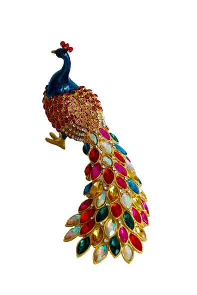 taru pasaj Kristal Taşlı Tavus Kuşu Biblo ve Mücevher Kutusu – 12x22x9 cm, Hediyelik Dekoratif Figür - Resim 2