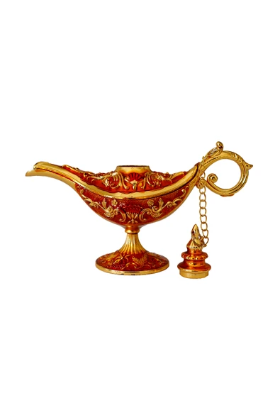 taru pasaj Dekoratif Alaaddin Sihirli Lambası - Vintage Tasarım, 13x8.5 cm - Resim 2